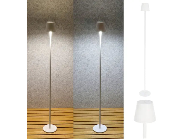 Weiße Metall-LED-Stehleuchte mit USB, 120cm - Elegante & funktionale Beleuchtung TK Gruppe® Grosshandel 