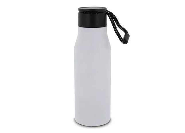 Weiße Thermosflasche 600ml mit praktischer Trageschlaufe TK Gruppe® Grosshandel 