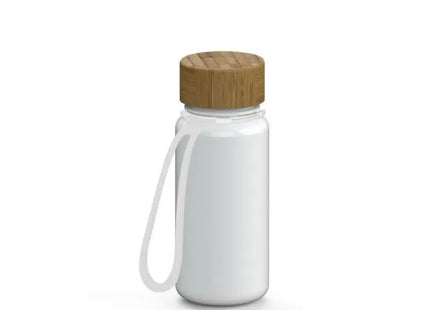 Weiße Transparente Natural-Trinkflasche, 400ml mit Riemen – Praktisch & Stilvoll TK Gruppe® Grosshandel 
