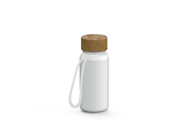 Weiße Transparente Natural-Trinkflasche, 400ml mit Riemen – Praktisch & Stilvoll TK Gruppe® Grosshandel 