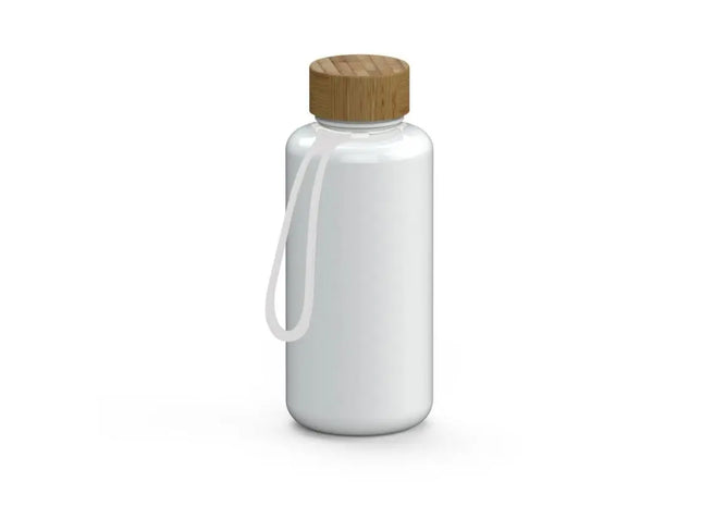 Weiße, durchsichtige Natural-Trinkflasche, 1L mit Riemen – Elegant & Praktisch TK Gruppe® Grosshandel 