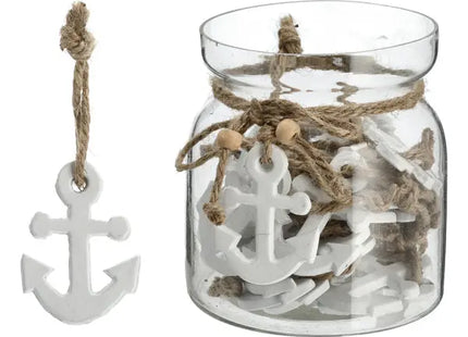 Weißer Anker-Anhänger - Maritimer Schmuck, ca. 4x5,5 cm TK Gruppe® Grosshandel 