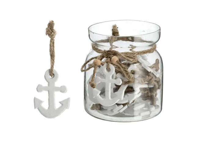 Weißer Anker-Anhänger - Maritimer Schmuck, ca. 4x5,5 cm TK Gruppe® Grosshandel 