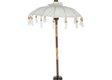 Weißer Bali-Tischschirm - 50cm Durchmesser: Stilvoller Schutz für den Außenbereich TK Gruppe® Grosshandel 