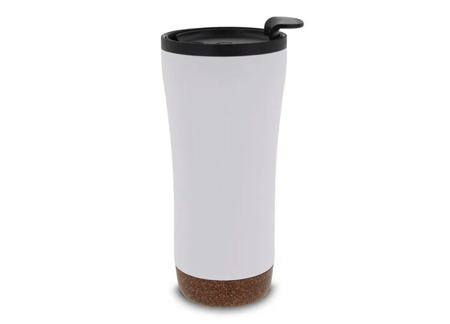 Weißer Doppelwandiger Becher 480ml mit Korkboden: Stilvoll & Funktional TK Gruppe® Grosshandel 