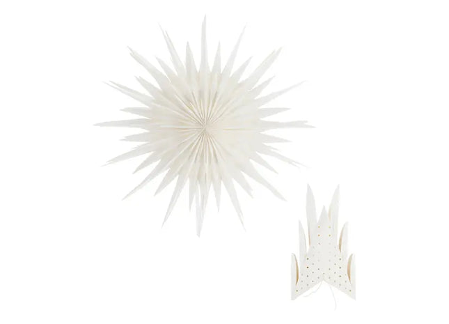 Weißer Glamour Papierstern, Groß, Durchmesser 70cm, Dekorativ TK Gruppe® Grosshandel 