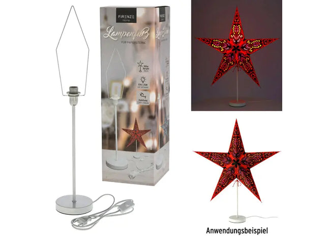 Weißer Lampensockel, E14, Passend für Papiersterne - Stabiler Stand für Stilvolle Beleuchtung TK Gruppe® Grosshandel 