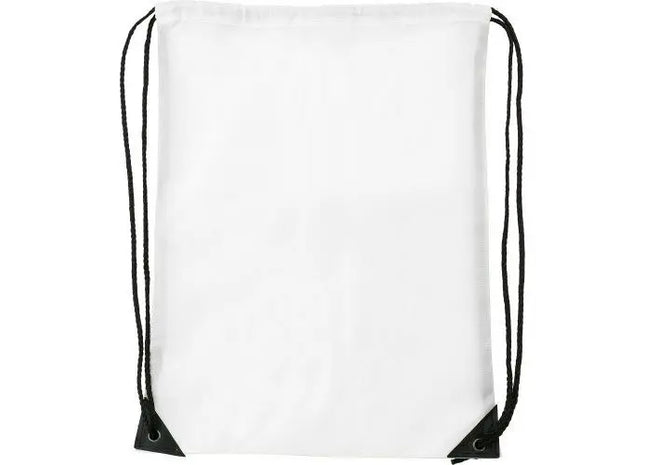 Weißer Polyester Turnbeutel Steffi - Praktischer Sportbeutel für vielseitigen Einsatz TK Gruppe® Grosshandel 