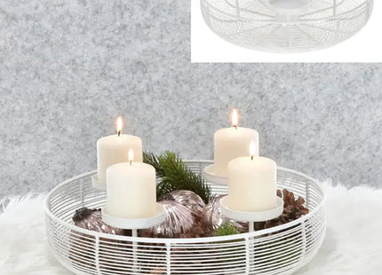 Weißer Runder Adventskranz-Rahmen, Durchmesser ca. 37 cm TK Gruppe® Grosshandel 