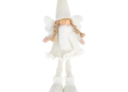 Weißer Samt Engel, Elegante Weihnachtsdeko, 37cm Hoch TK Gruppe® Grosshandel 