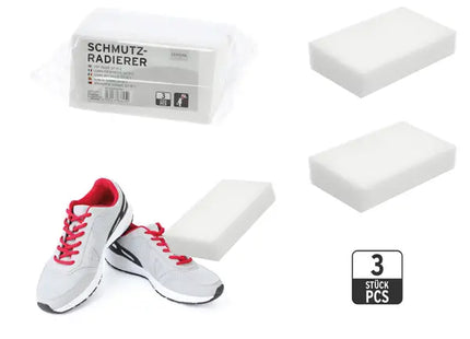 Weißer Schmutzradierer, 3er-Set, 11cm - Einfache Fleckenentfernung für Zuhause TK Gruppe® Grosshandel 