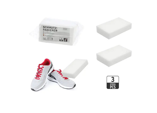 Weißer Schmutzradierer, 3er-Set, 11cm - Einfache Fleckenentfernung für Zuhause TK Gruppe® Grosshandel 