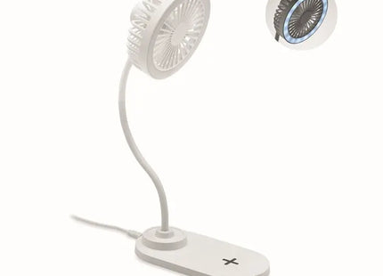 Weißer Tischventilator mit Licht VIENTO – Kühlung & Beleuchtung in Einem TK Gruppe® Grosshandel 