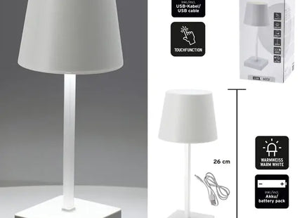 Weißer USB LED Schreibtischlampe, 26cm, Flexibel & Modern TK Gruppe® Grosshandel 