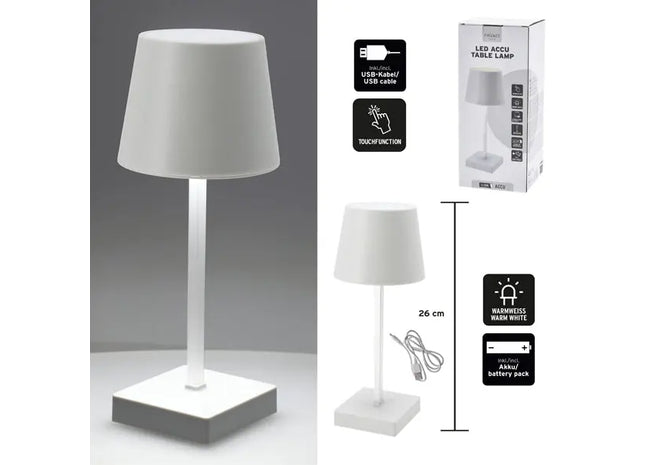 Weißer USB LED Schreibtischlampe, 26cm, Flexibel & Modern TK Gruppe® Grosshandel 