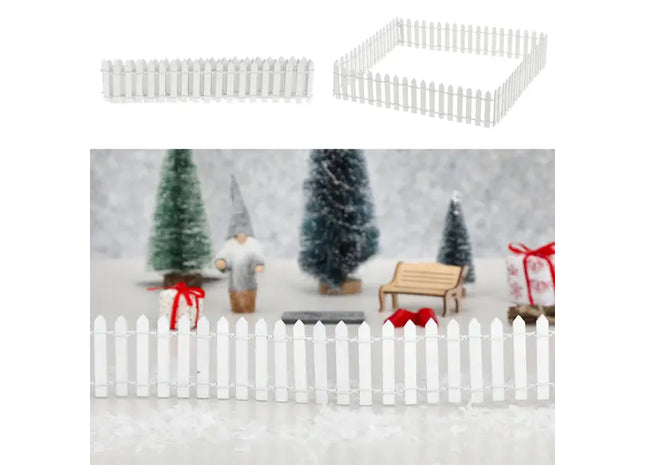 Weißer Wichtel-Gartenzaun, Dekorative Miniaturumrandung, 90x5cm TK Gruppe® Grosshandel 