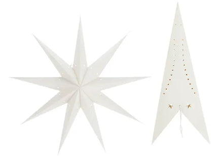 Weißer XXL Papierstern, 9 Zacken, Durchmesser 120cm, Elegante Dekoration TK Gruppe® Grosshandel 