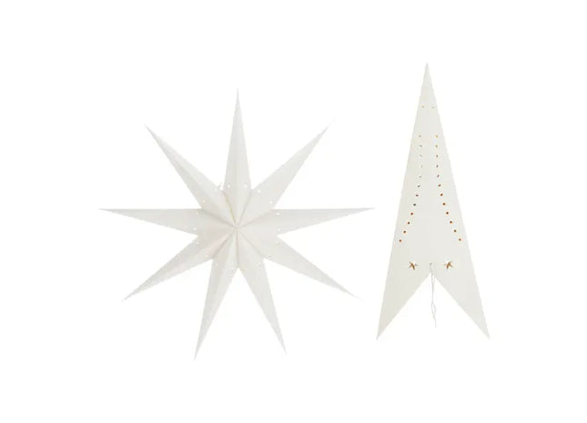 Weißer XXL Papierstern, 9 Zacken, Durchmesser 120cm, Elegante Dekoration TK Gruppe® Grosshandel 