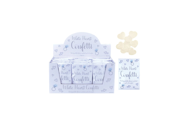Weißes Herz-Konfetti für Hochzeiten, Feiern & besondere Anlässe - Partydeko TK Gruppe® Grosshandel 