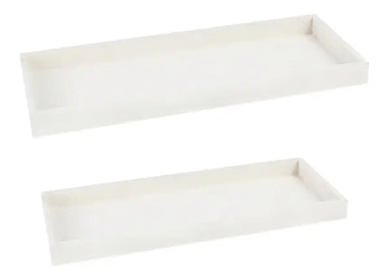 Weißes Holztablett-Set, rechteckig, 2-teilig - Moderne Servierbegleiter TK Gruppe® Grosshandel 