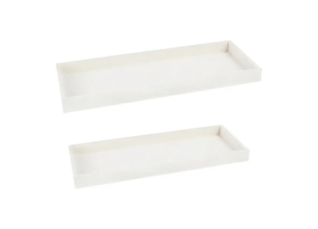 Weißes Holztablett-Set, rechteckig, 2-teilig - Moderne Servierbegleiter TK Gruppe® Grosshandel 