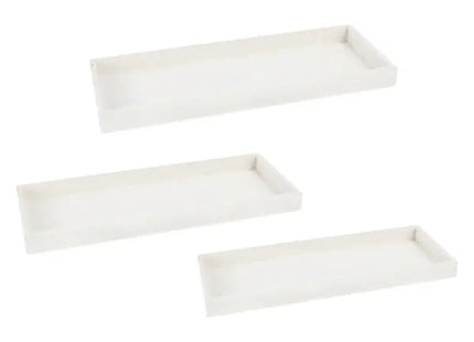 Weißes Holztablett-Set, rechteckig, 3-teilig - Elegantes Servierzubehör TK Gruppe® Grosshandel 