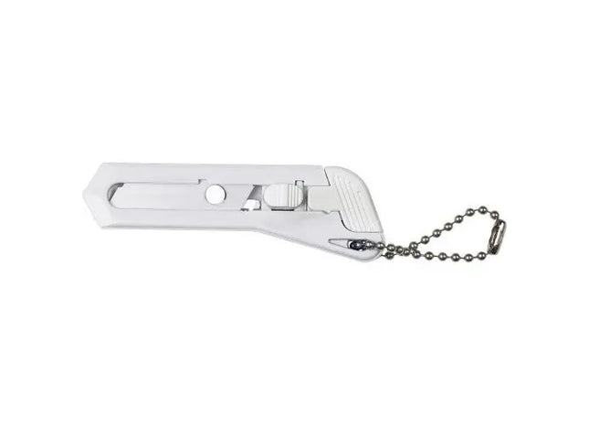 Weißes Julien Mini-Cuttermesser aus Kunststoff - Handlich & Scharf, 100 Zeichen TK Gruppe® Grosshandel 