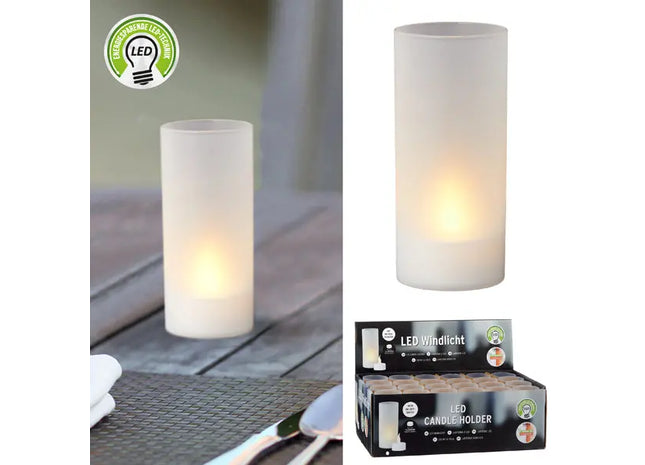 Weißes LED Teelicht, ca. 10cmH - Stimmungsvolle Beleuchtung für Drinnen und Draußen TK Gruppe® Grosshandel 
