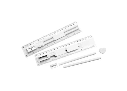 Weißes Lineal-Set, 5-teilig – Präzises und vielseitiges Messwerkzeug für Schule und Büro TK Gruppe® Grosshandel 