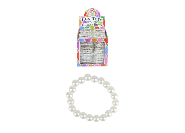 Weißes Perlenarmband, 14 cm x 0,8 cm – eleganter Damenschmuck TK Gruppe® Grosshandel 
