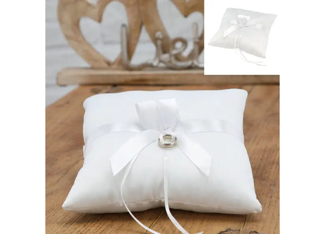 Weißes Ringkissen für Hochzeiten, ca. 18x18cm – Elegantes Zeremonie-Zubehör TK Gruppe® Grosshandel 