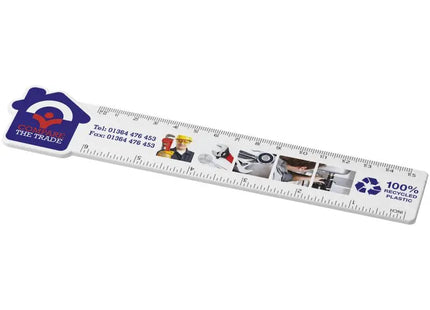 Weißes Tait 15 cm Hausförmiges Lineal – Nachhaltig aus recyceltem Kunststoff TK Gruppe® Grosshandel 