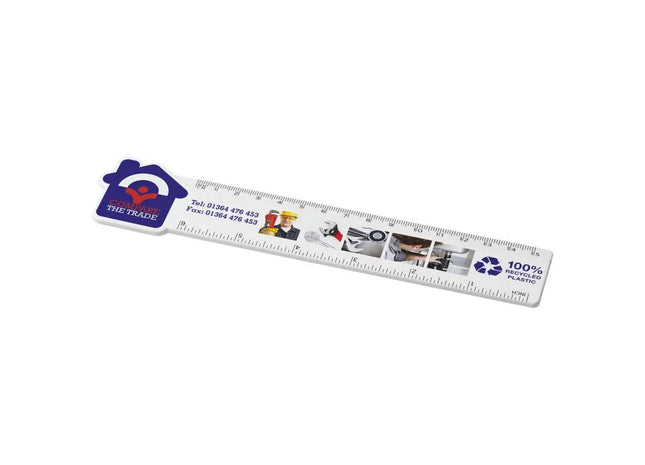 Weißes Tait 15 cm Hausförmiges Lineal – Nachhaltig aus recyceltem Kunststoff TK Gruppe® Grosshandel 