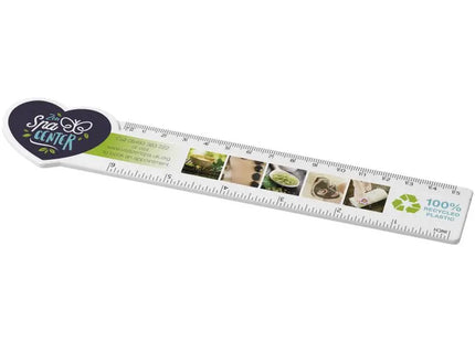 Weißes Tait 15 cm Herzförmiges Lineal – Nachhaltig aus Recycling-Kunststoff TK Gruppe® Grosshandel 