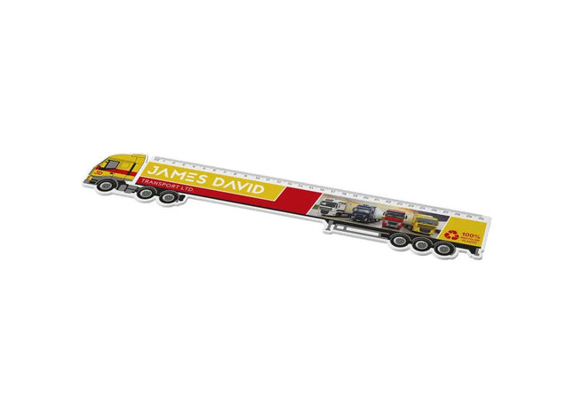 Weißes Tait 30 cm LKW-förmiges Lineal – Nachhaltig aus Recycling-Kunststoff TK Gruppe® Grosshandel 