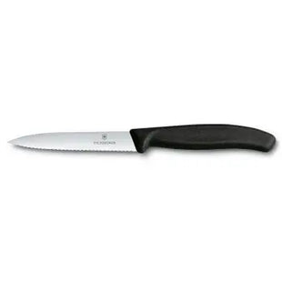 Wellenschliff Gemüsemesser 10cm in Schwarz - Scharf & Vielseitig TK Gruppe® Grosshandel 