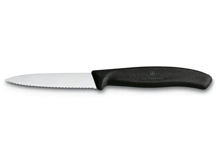 Wellenschliff Gemüsemesser 8 cm, ergonomischer Griff, langlebig und robust - Schwarz TK Gruppe® Grosshandel 