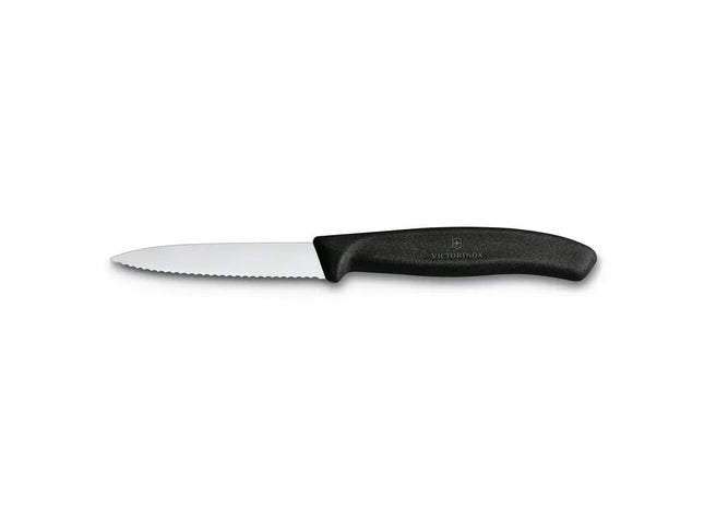 Wellenschliff Gemüsemesser 8 cm, ergonomischer Griff, langlebig und robust - Schwarz TK Gruppe® Grosshandel 