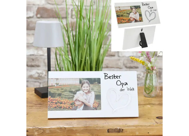 Weltbester Opa Fotohalter 25x13 cm – Ideales Familienpräsent TK Gruppe® Grosshandel 