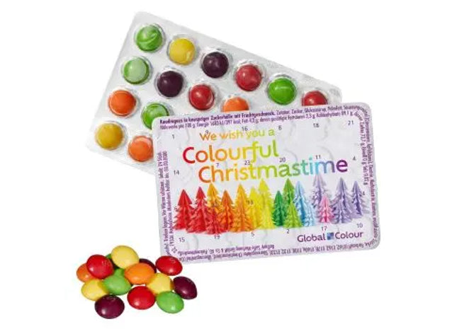 Weltkleinster Adventskalender mit SKITTLES, personalisierbar TK Gruppe® Grosshandel 