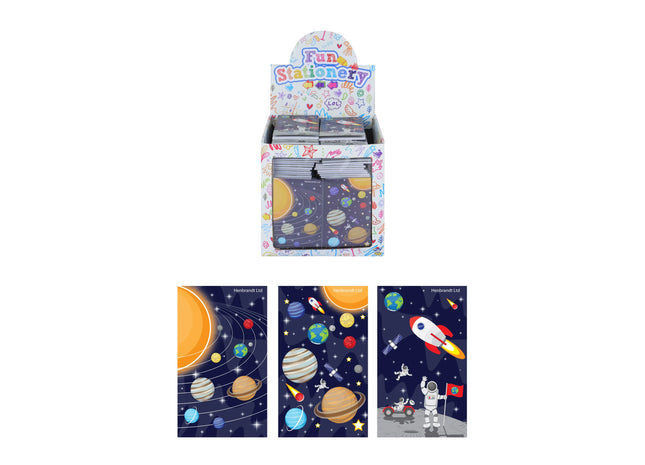 Weltraum-Notizbücher, 9,3 x 5,5 cm, 3 verschiedene Designs – kompakte Notizbücher für Sterngucker TK Gruppe® Grosshandel 