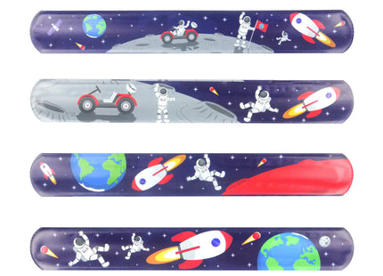 Weltraum Snap-Armbänder, 22x3 cm, 6 verschiedene Designs - Kostische Armbänder für Kinder TK Gruppe® Grosshandel 