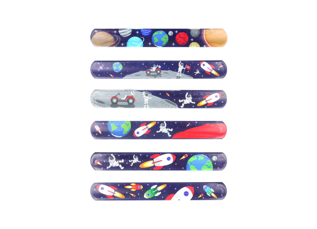 Weltraum Snap-Armbänder, 22x3 cm, 6 verschiedene Designs - Kostische Armbänder für Kinder TK Gruppe® Grosshandel 