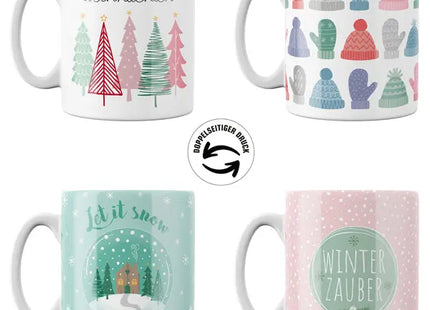 Werbe-Weihnachtsbecher-Set, 4er Pack, 300ml, Höhe 9,5 cm TK Gruppe® Grosshandel 