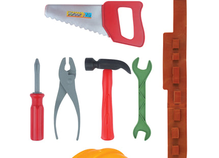 Werkzeuggürtel-Set für Kinder, 7-teilig mit Hut, Spielzeug für junge Baumeister TK Gruppe® Grosshandel 