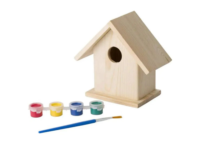 Wesleys Vogelhaus-Bausatz mit Malset: Kreativ & Einladend TK Gruppe® Grosshandel 