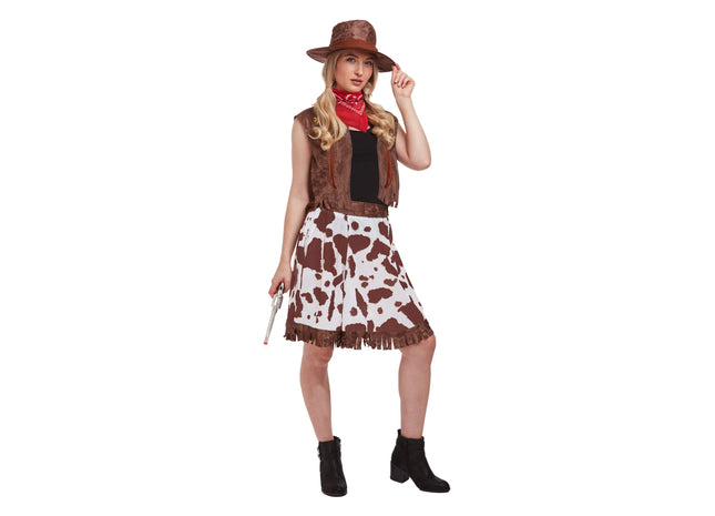 Western Cowgirl Kostüm fürs Leben – Authentisches Outfit mit Hut und Fransen, Damen Fasching TK Gruppe® Grosshandel 