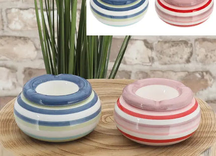 Wetterfeste Streifen-Sturmaschenbecher, 2er Set, Durchmesser 11 cm TK Gruppe® Grosshandel 