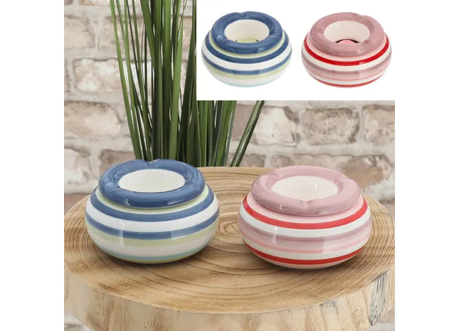 Wetterfeste Streifen-Sturmaschenbecher, 2er Set, Durchmesser 11 cm TK Gruppe® Grosshandel 