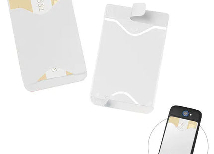 White Self-Adhesive Card Holder - Compact, Secure, Versatile Stick-On Wallet for Cards TK Gruppe® Grosshandel 